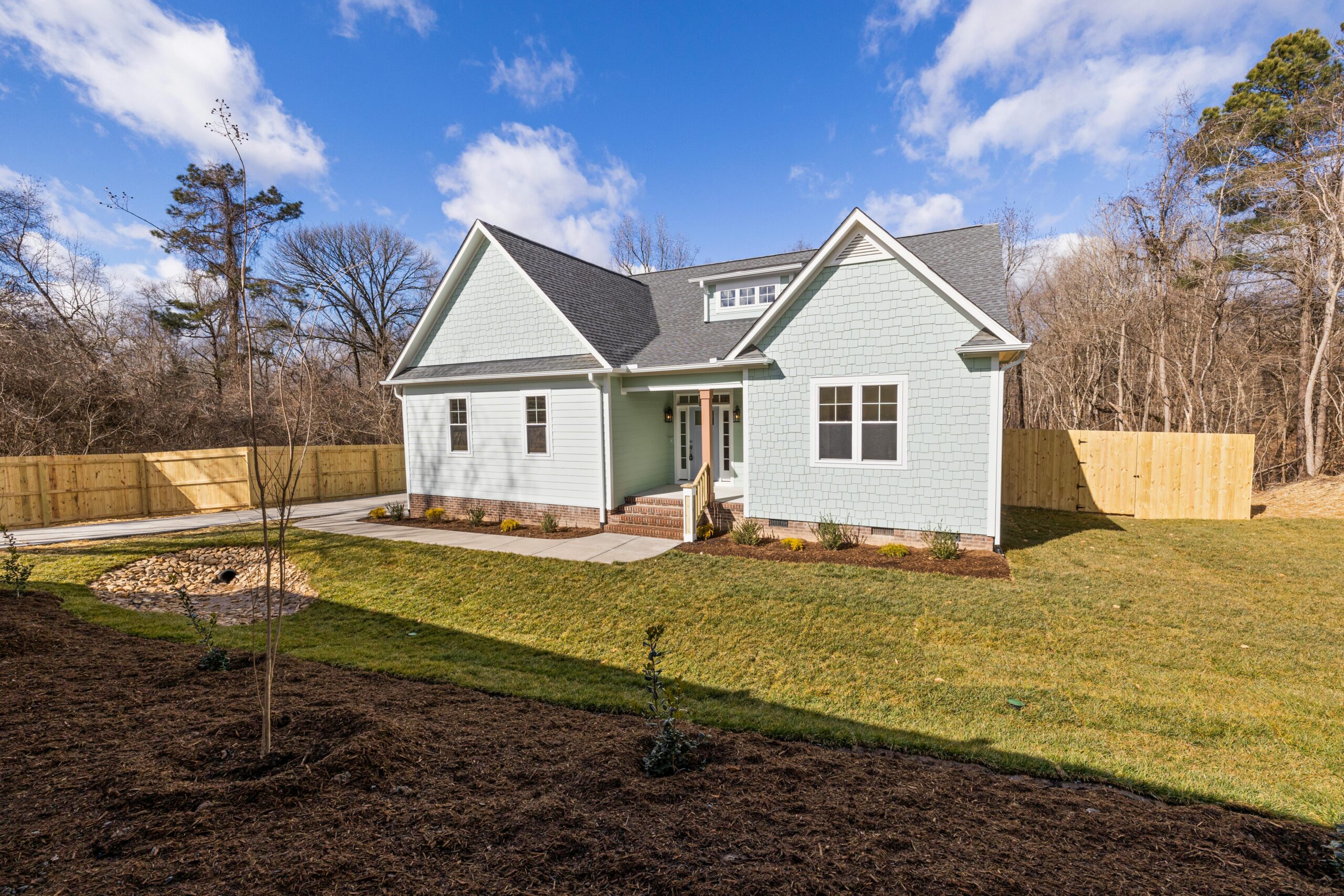 custom one story home built on Rural Land